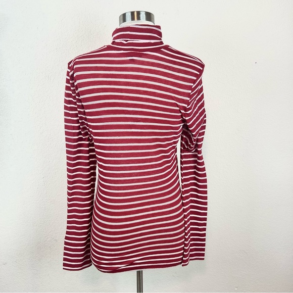 Express Red Striped Embroidered Rhinestone Turtleneck Long sleeve Top - Picture 5 of 12